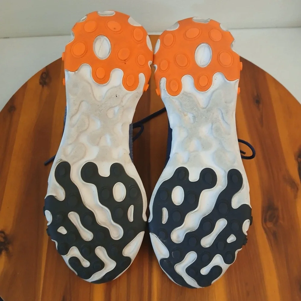 Nike React Element 55 Mens 7.5 Blue Orange Running Shoes Sneakers CI3831-400
